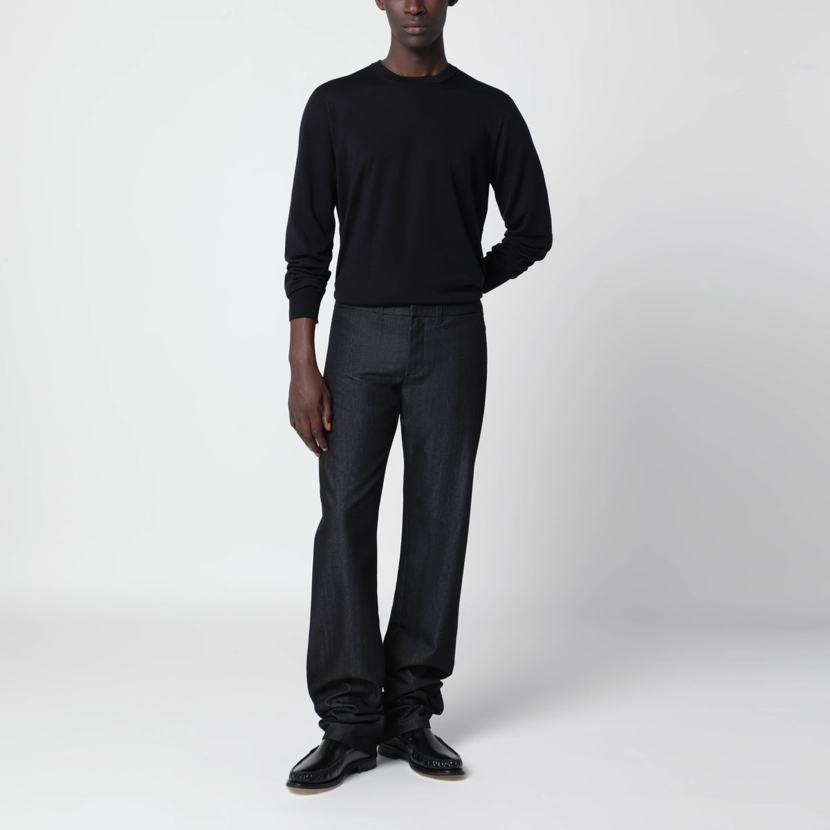 Pantaloni neri in misto cotone