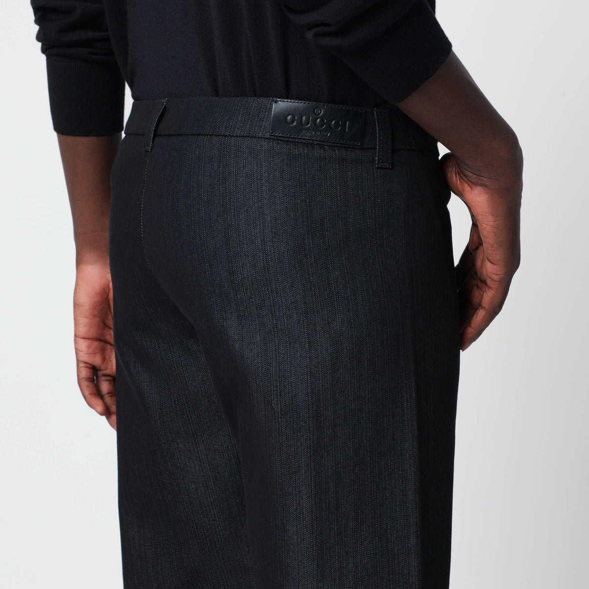 Pantaloni neri in misto cotone