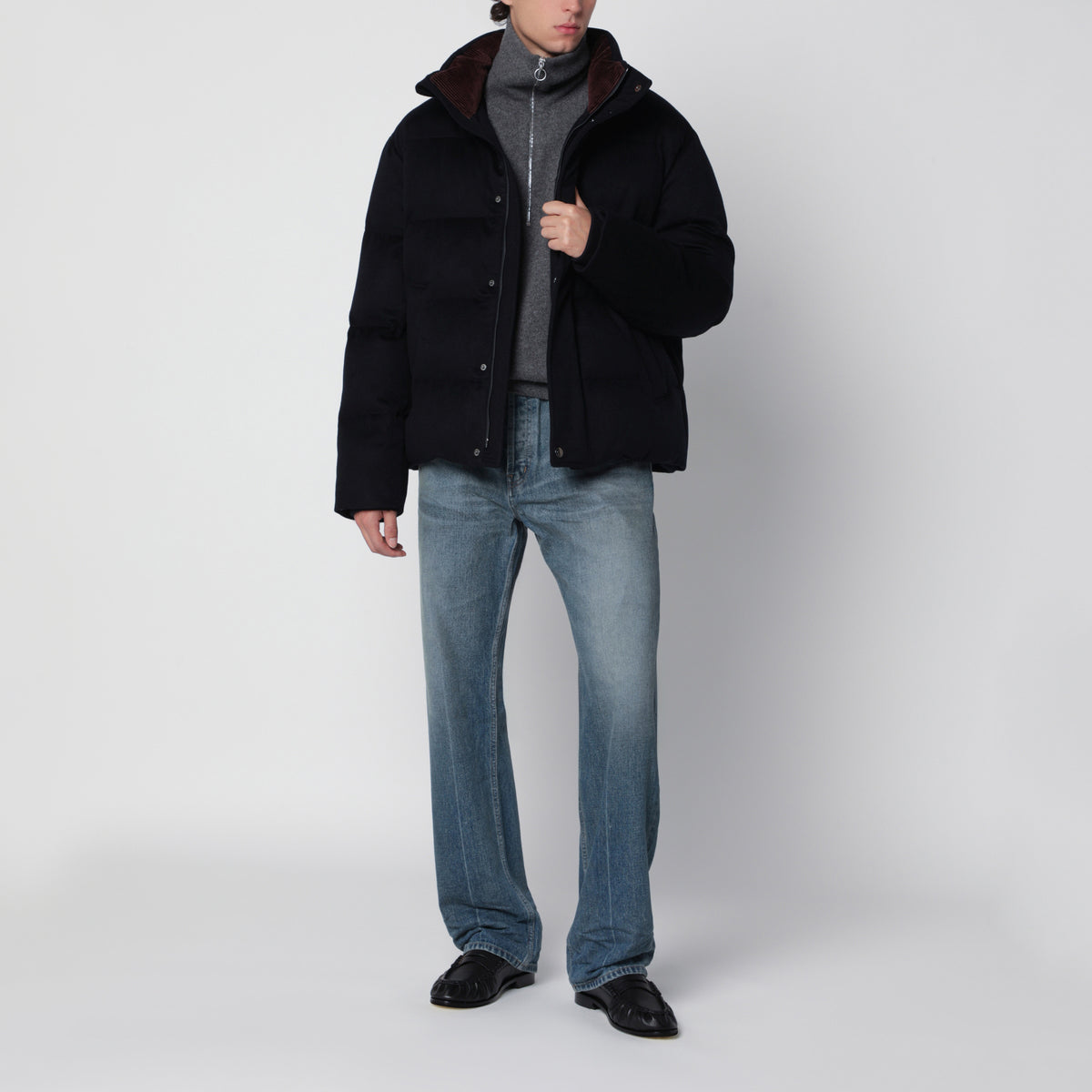 Jean fuselé bleu en coton