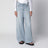 Jeans a gamba larga azzurro chiaro in cotone
