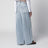 Jeans a gamba larga azzurro chiaro in cotone