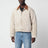 Beige vintage-effect cotton zip-up jacket