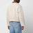 Beige vintage-effect cotton zip-up jacket