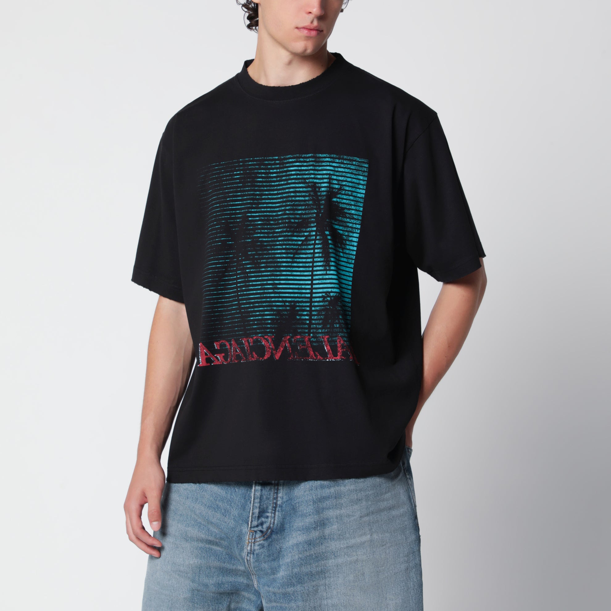 T-shirt Holiday con stampa grafica in cotone nera