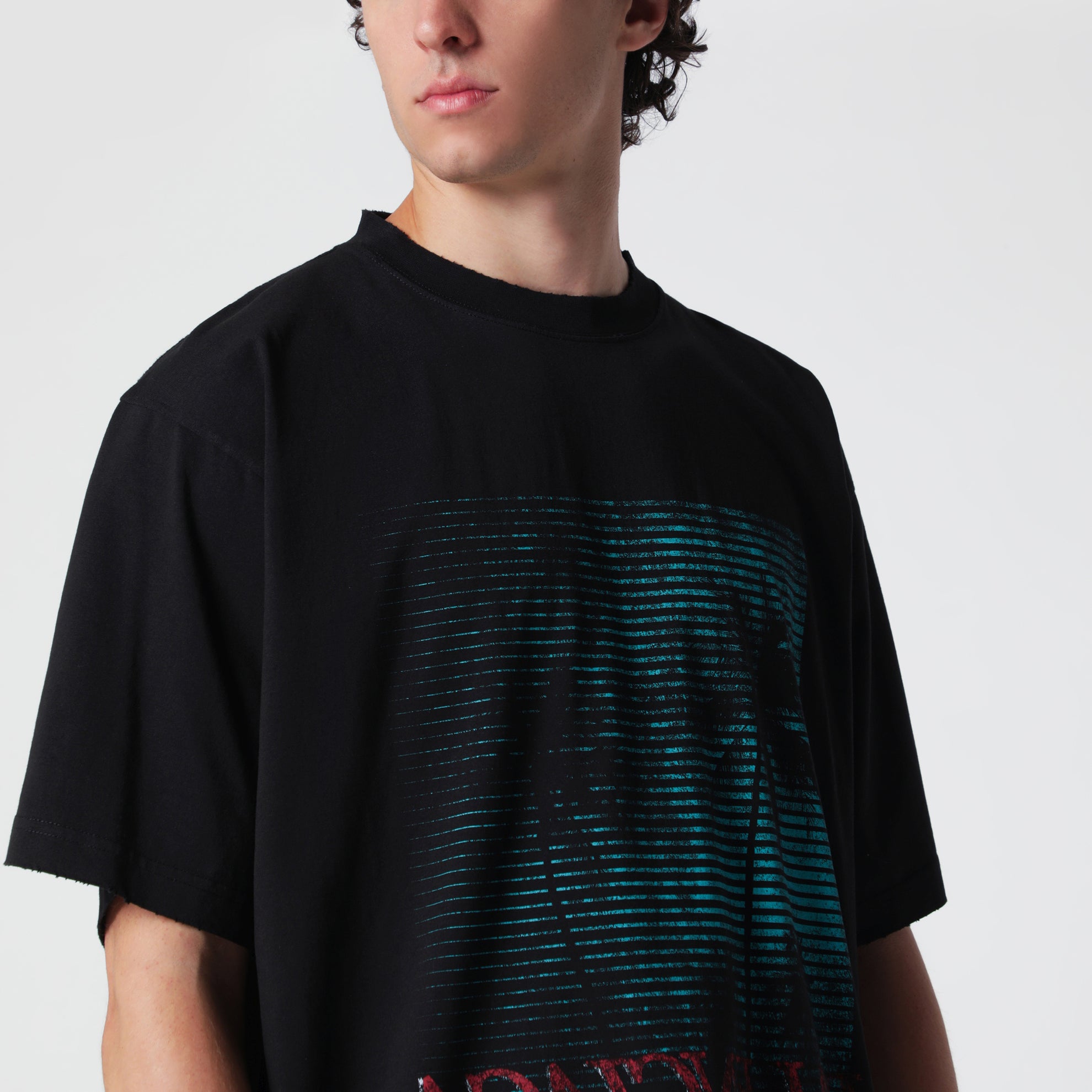 T-shirt Holiday con stampa grafica in cotone nera