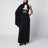 Abito drappeggiato The Door lungo in jersey nero