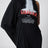 Abito drappeggiato The Door lungo in jersey nero