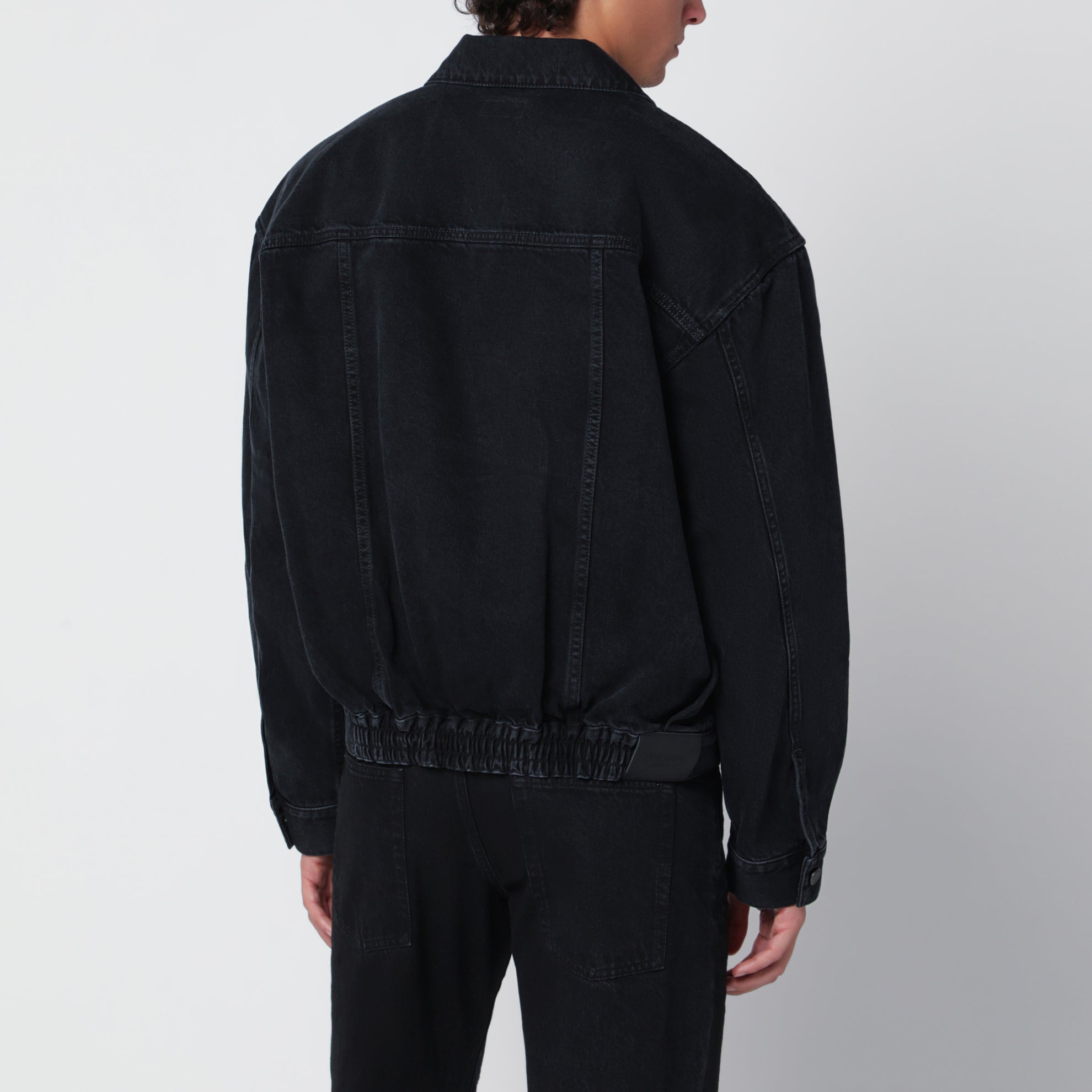 Veste en denim noir délavé