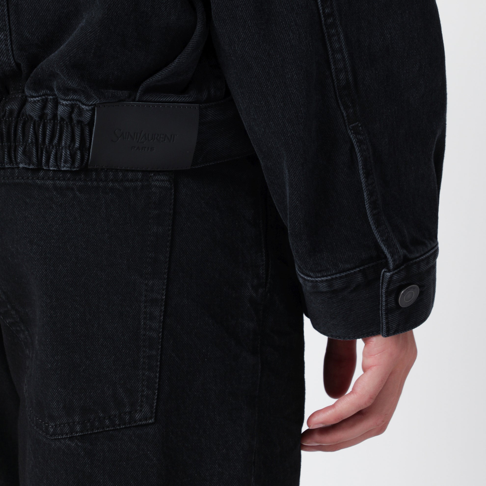 Veste en denim noir délavé