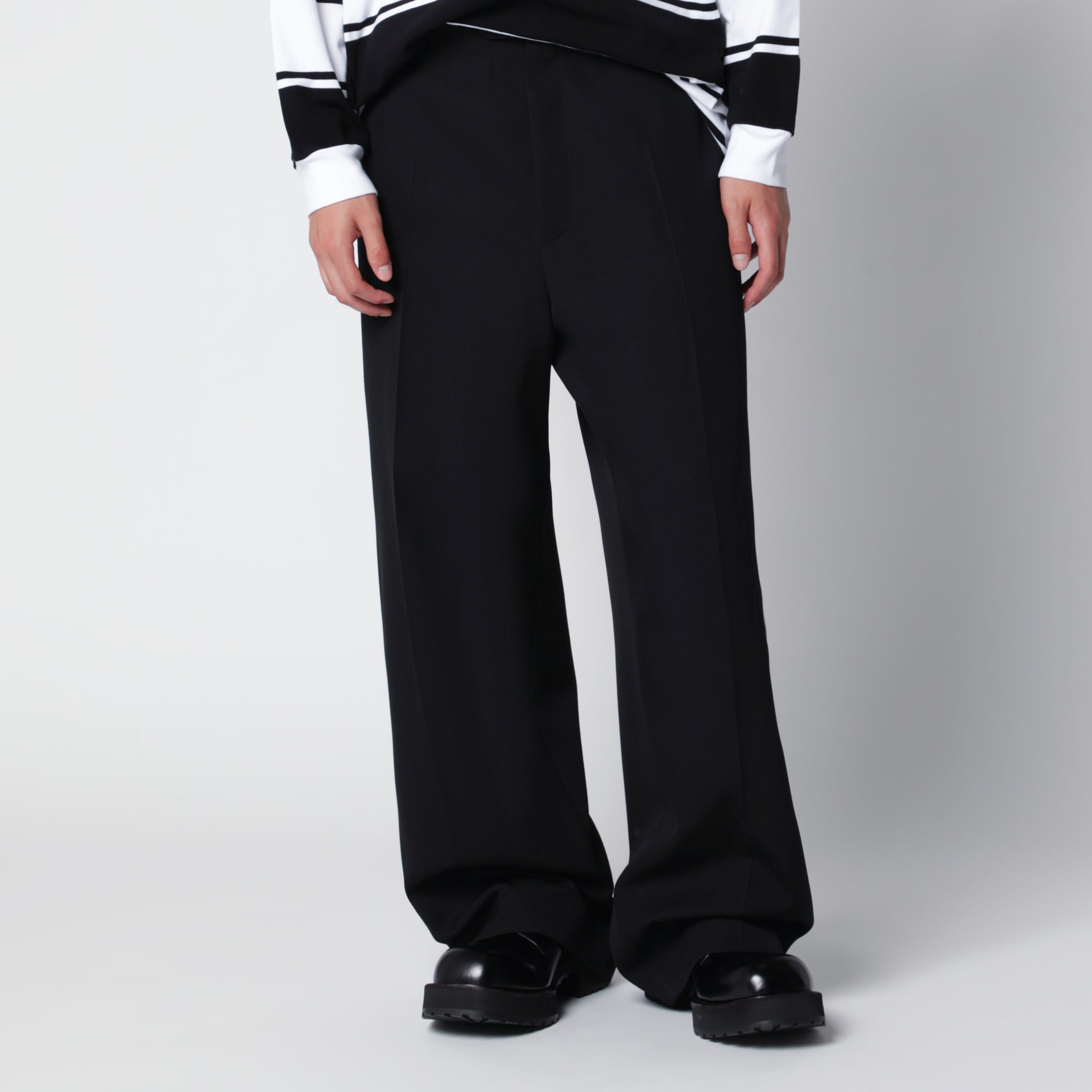 Pantaloni sartoriali ampi in twill neri