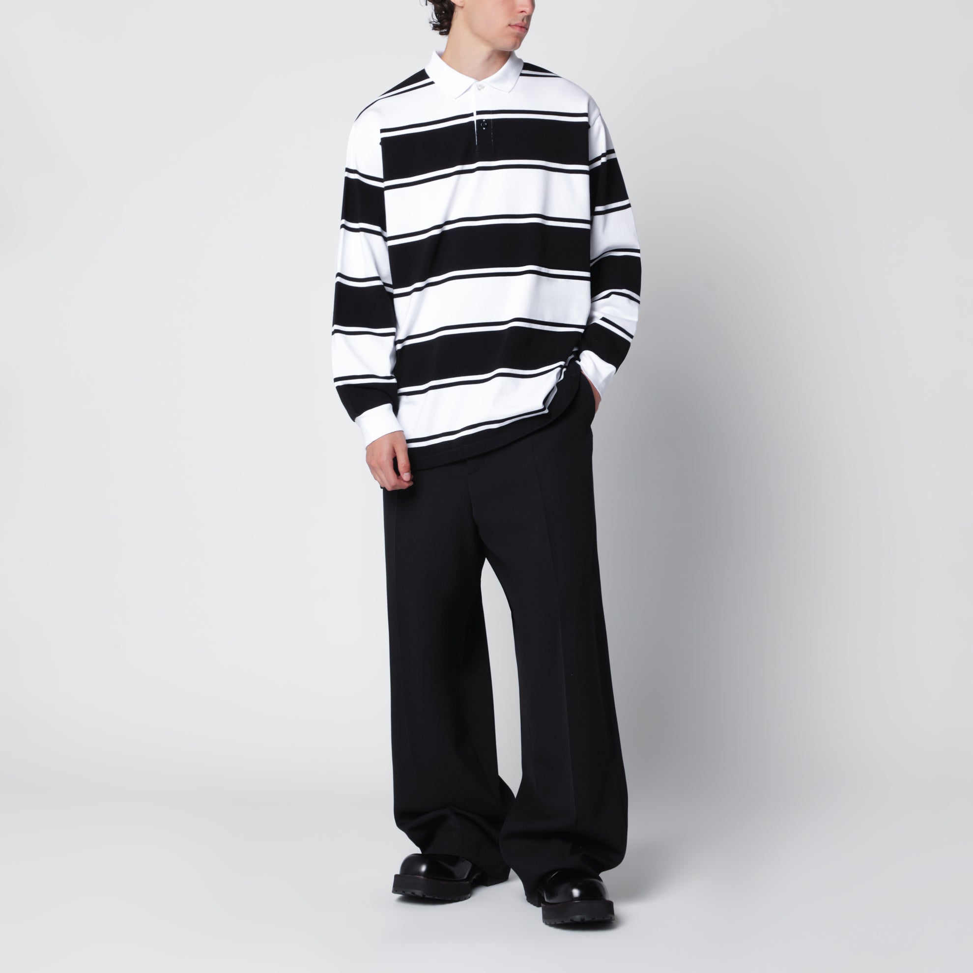 Pantaloni sartoriali ampi in twill neri