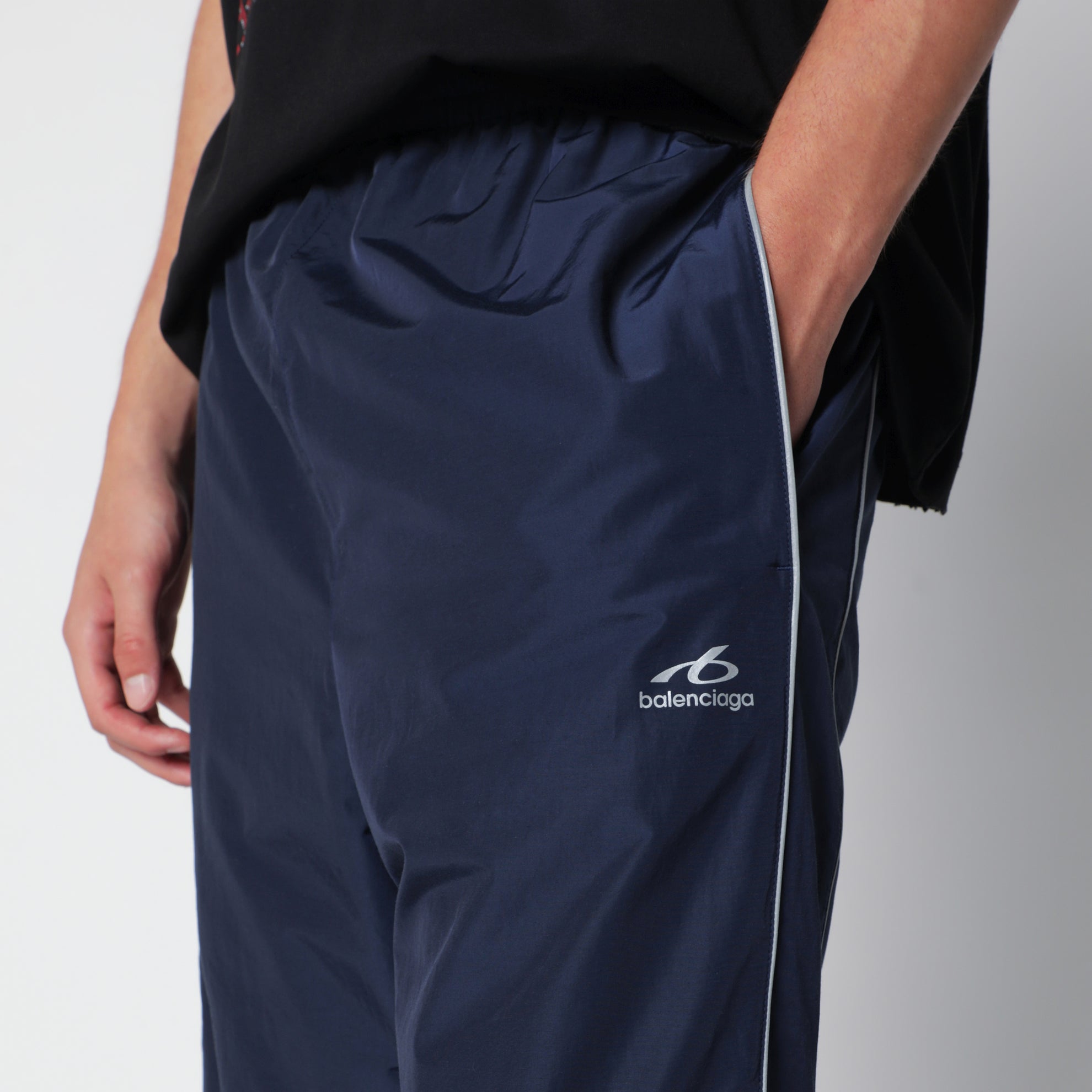 Pantaloni da tuta Bodies in popeline blu navy scuro