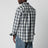 Camicia regular fit in flanella a quadri bianco/nero