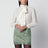 Chalk silk lavallière-neck blouse