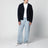 Intrecciato wool cardigan in midnight blue