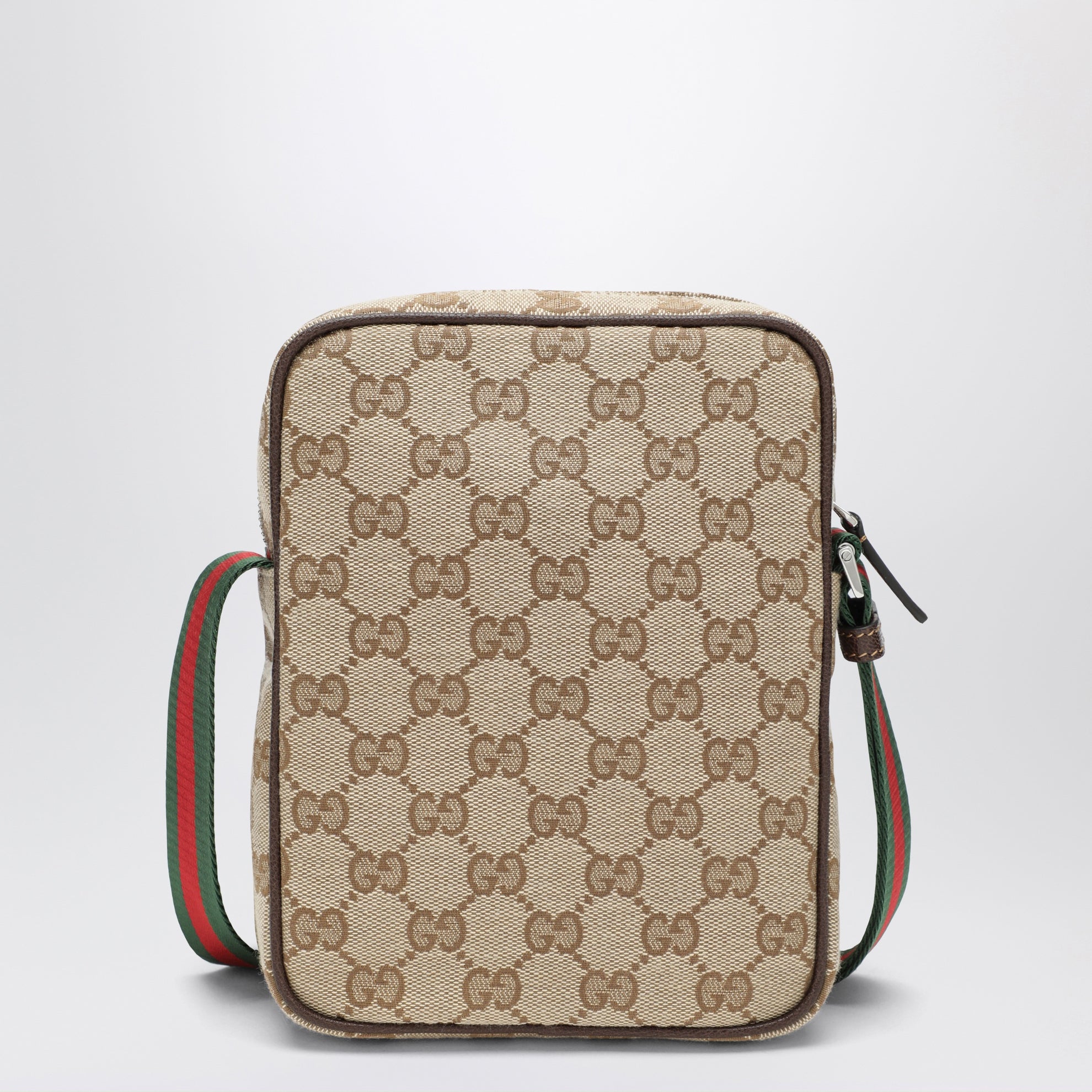Small beige Tag shoulder bag in GG fabric