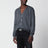 Grauer Cardigan aus Wolle und Seide mit GG-Motiv