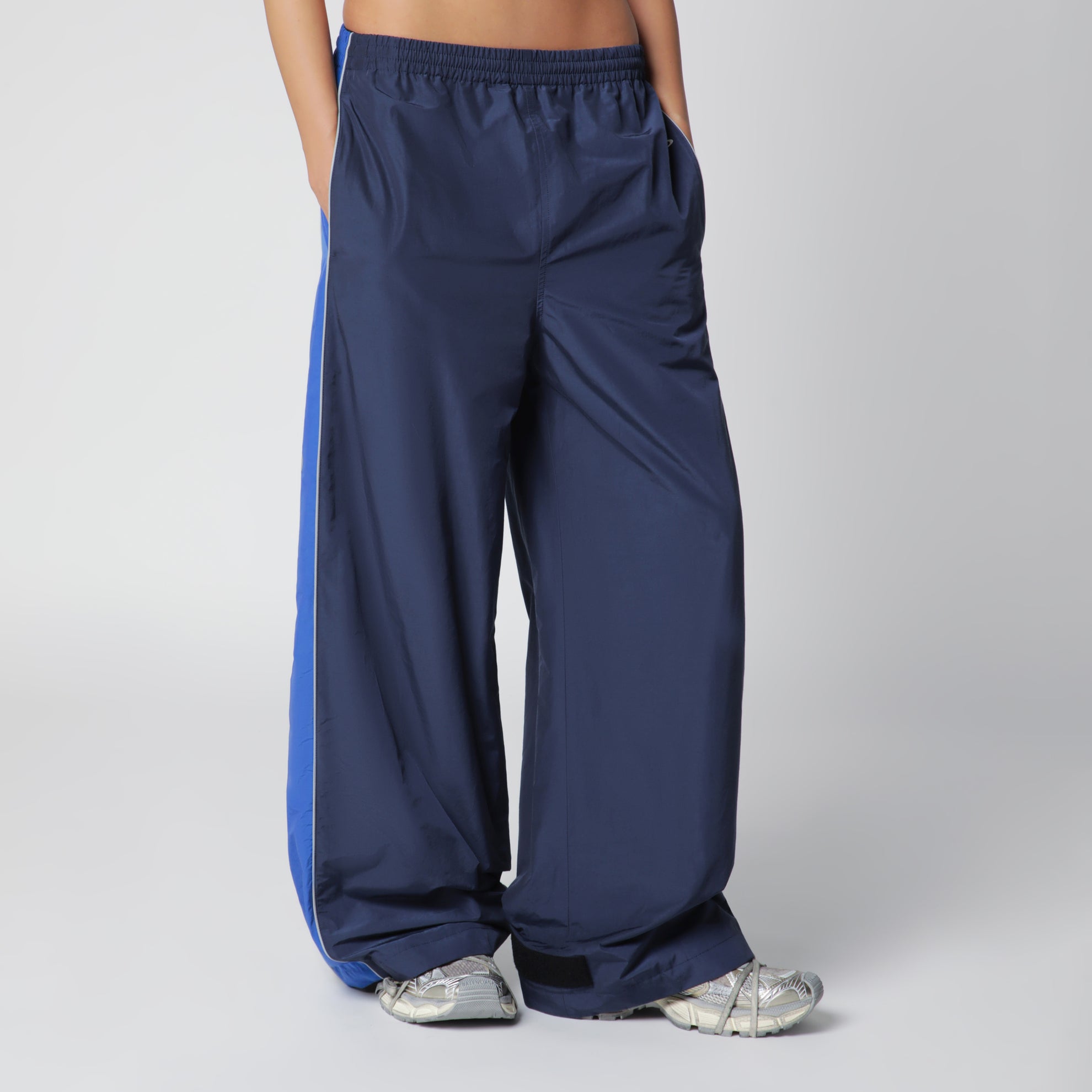 Pantaloni jogging Techwear in misto cotone blu navy
