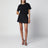 Black wool and silk mini skirt