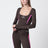 Top Techwear in tessuto tecnico kaki/rosa fluo