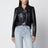 Giacca biker nera in pelle