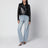 Giacca biker nera in pelle