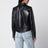 Giacca biker nera in pelle