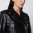 Giacca biker nera in pelle