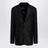 Oversized fine silk faille jacket in black