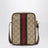 Mini-GG-Tasche mit Web-Streifen aus beschichtetem Gewebe in Sandbeige