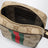 Mini-GG-Tasche mit Web-Streifen aus beschichtetem Gewebe in Sandbeige