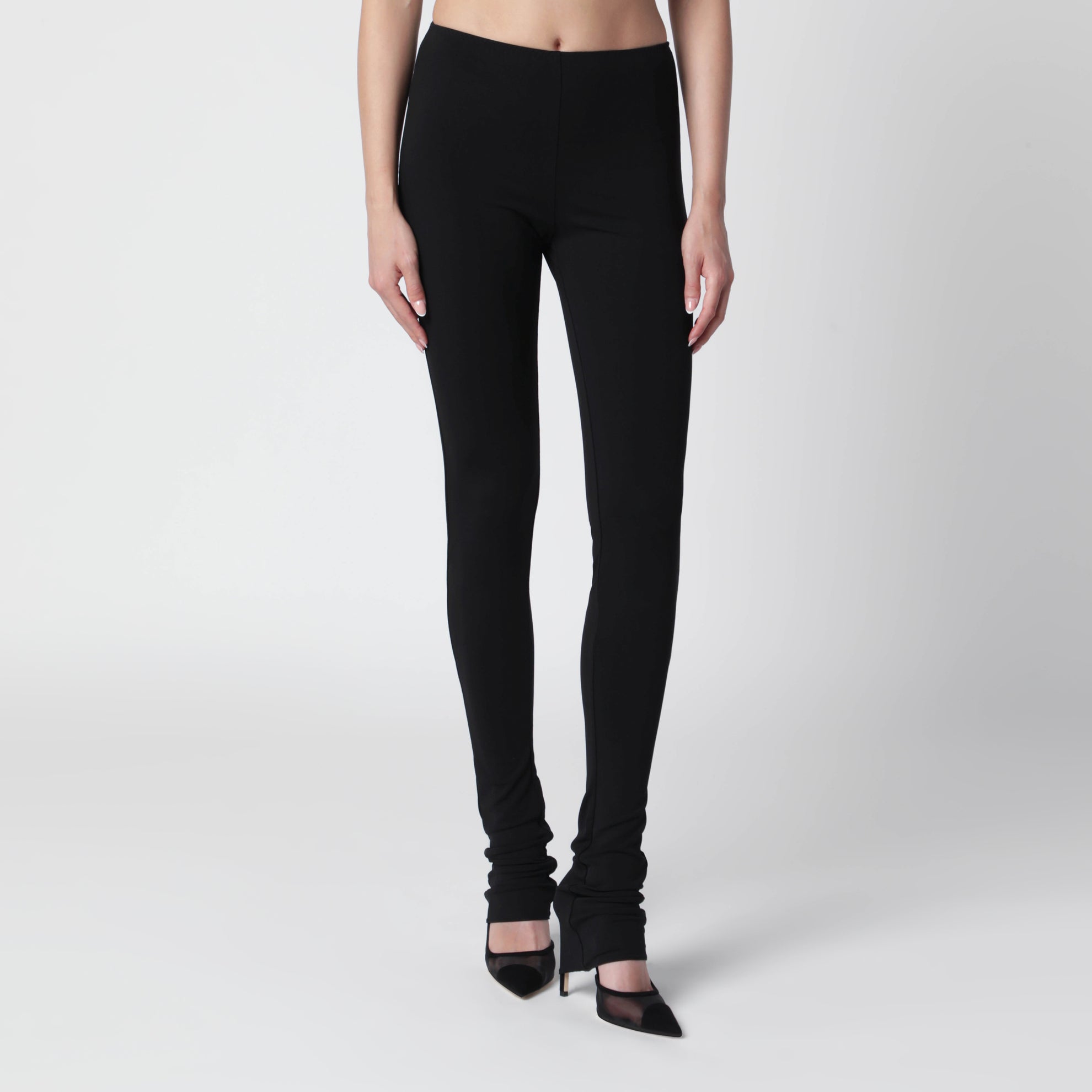 Pantalone nero in jersey crêpe di viscosa