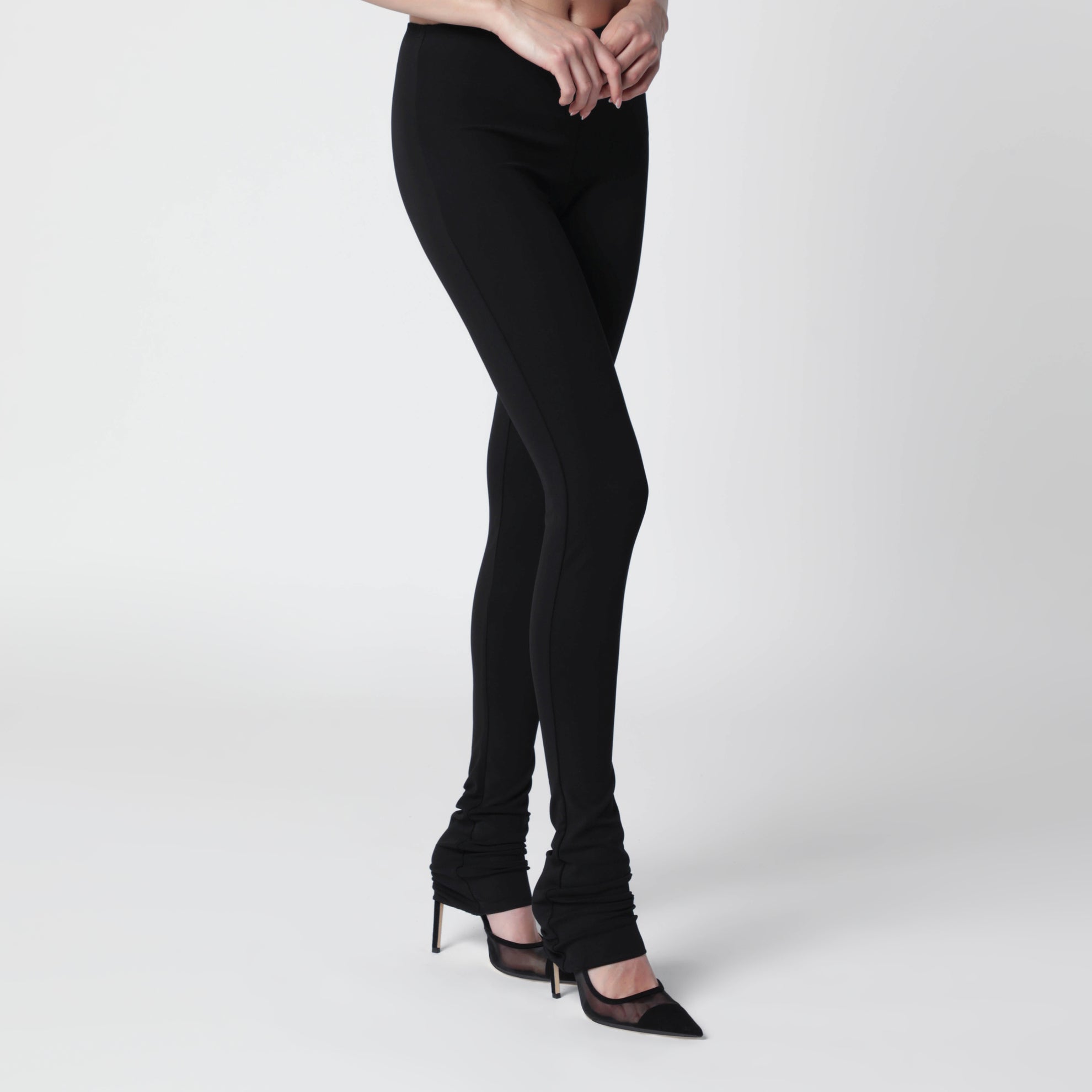 Pantalone nero in jersey crêpe di viscosa