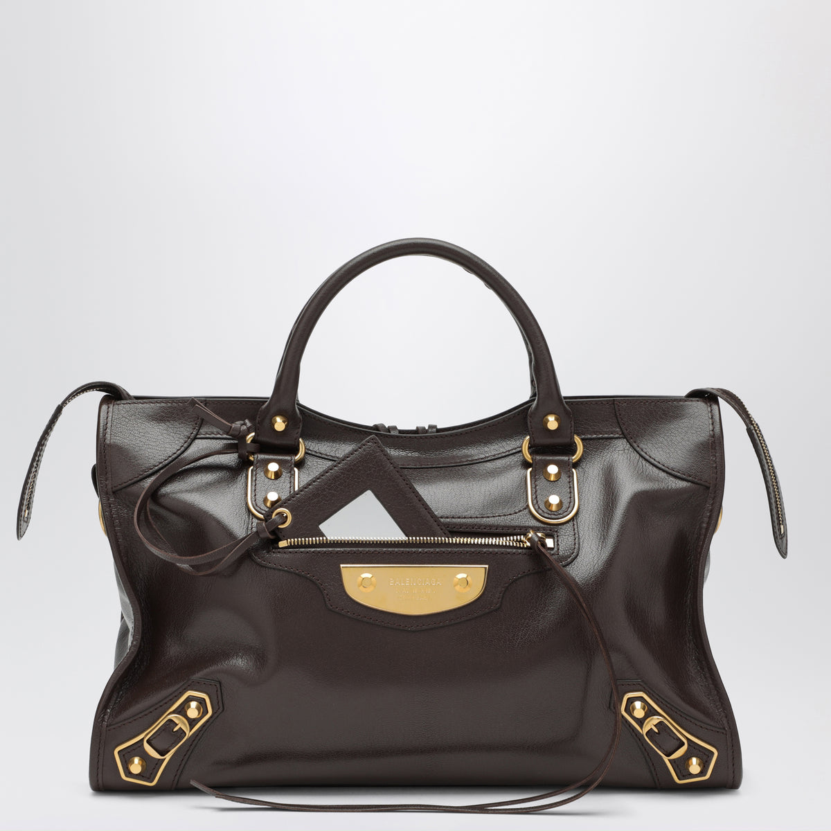 Borsa Le City Uptown media in pelle marrone