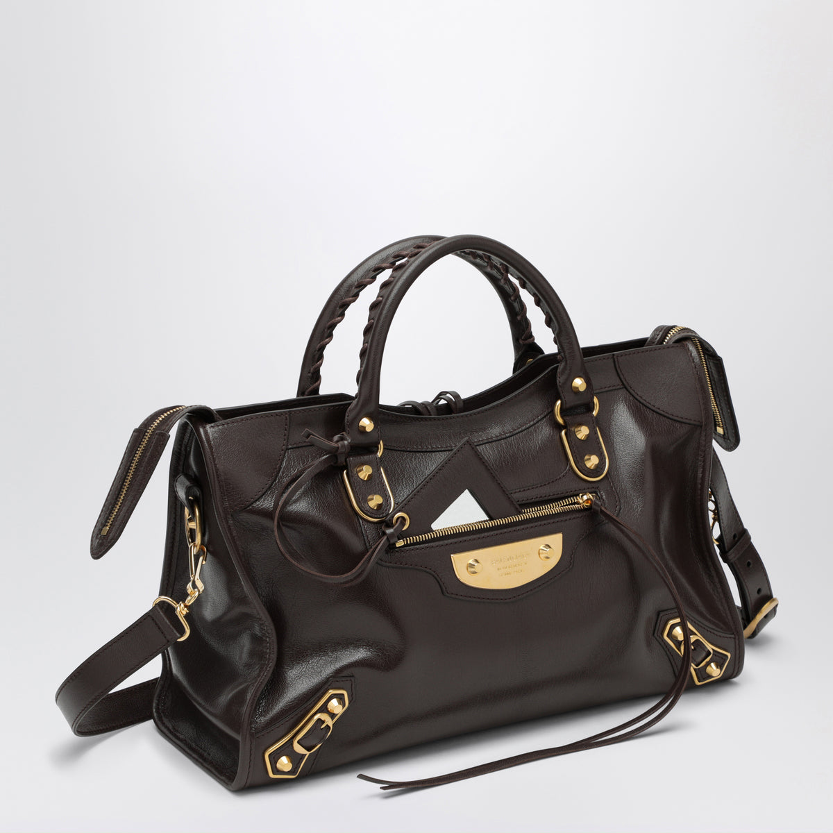Borsa Le City Uptown media in pelle marrone