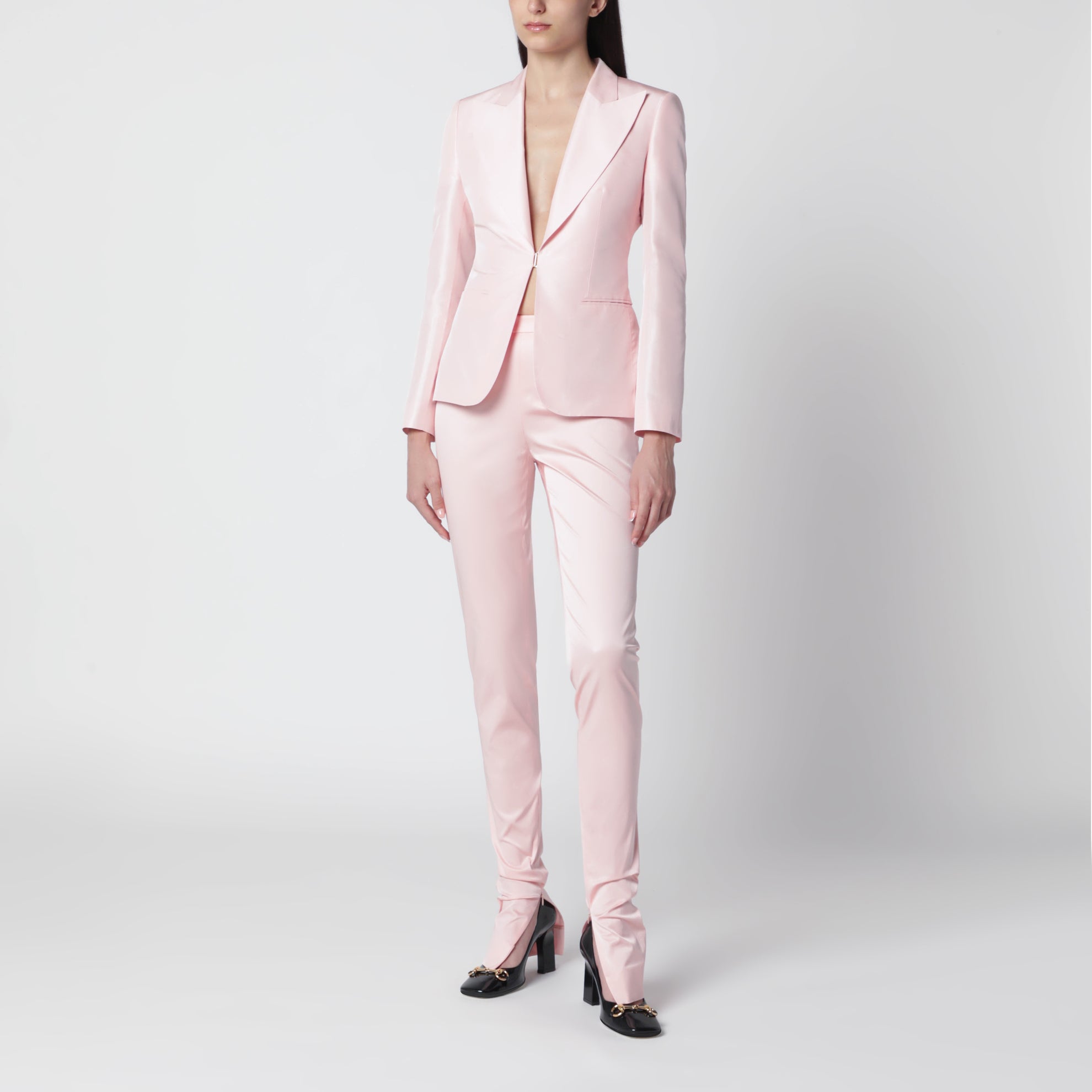 Legging en faille de soie stretch rose