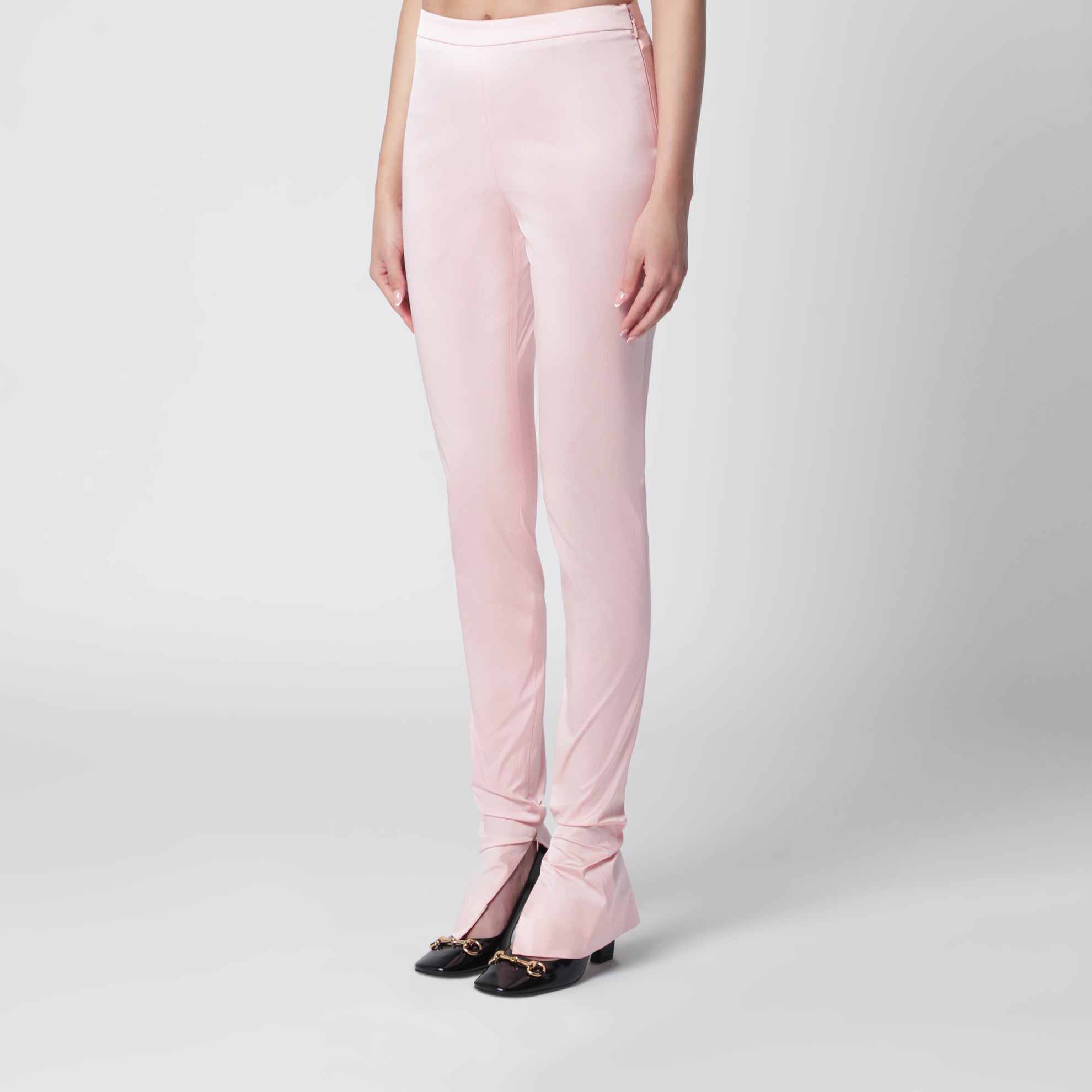 Legging en faille de soie stretch rose