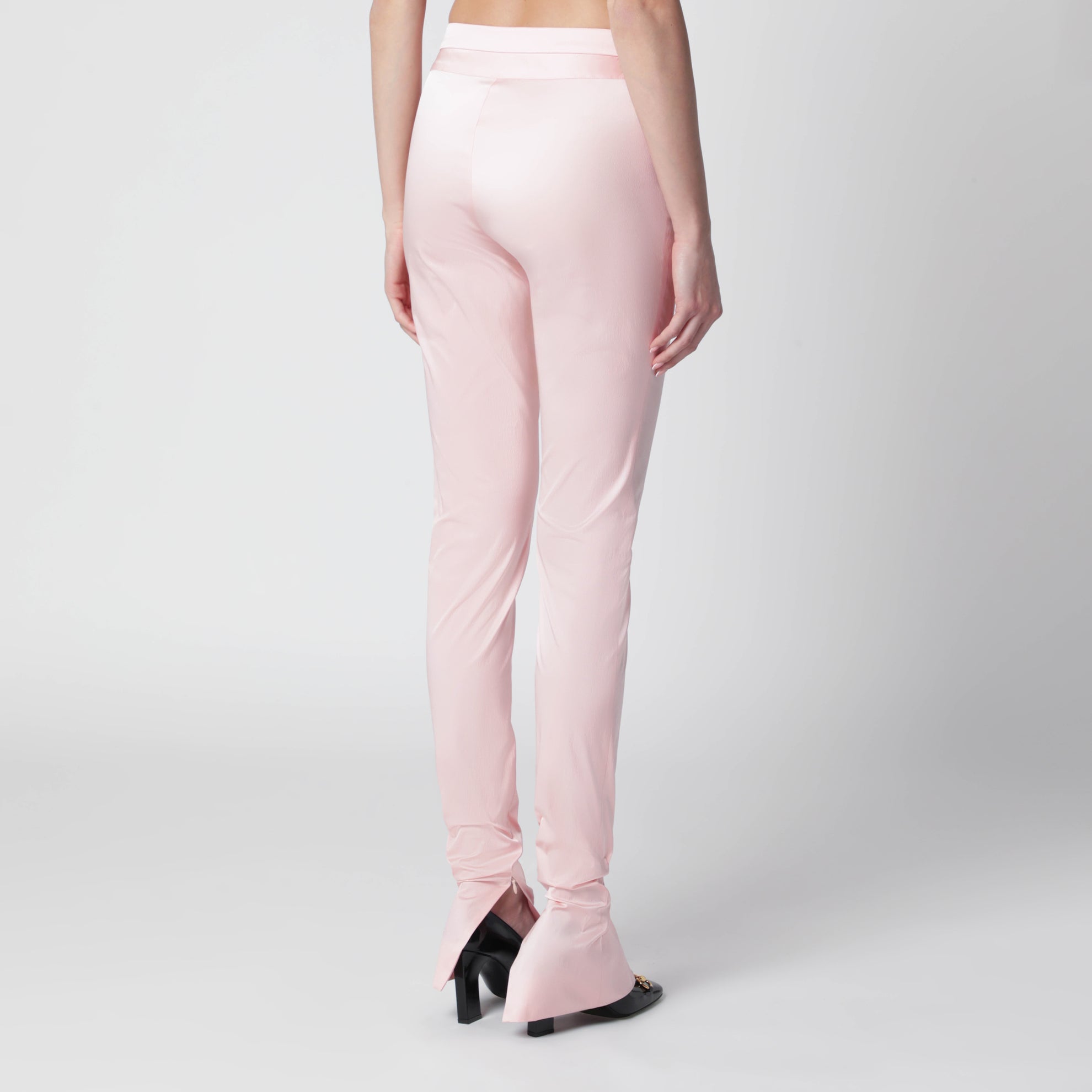 Legging en faille de soie stretch rose