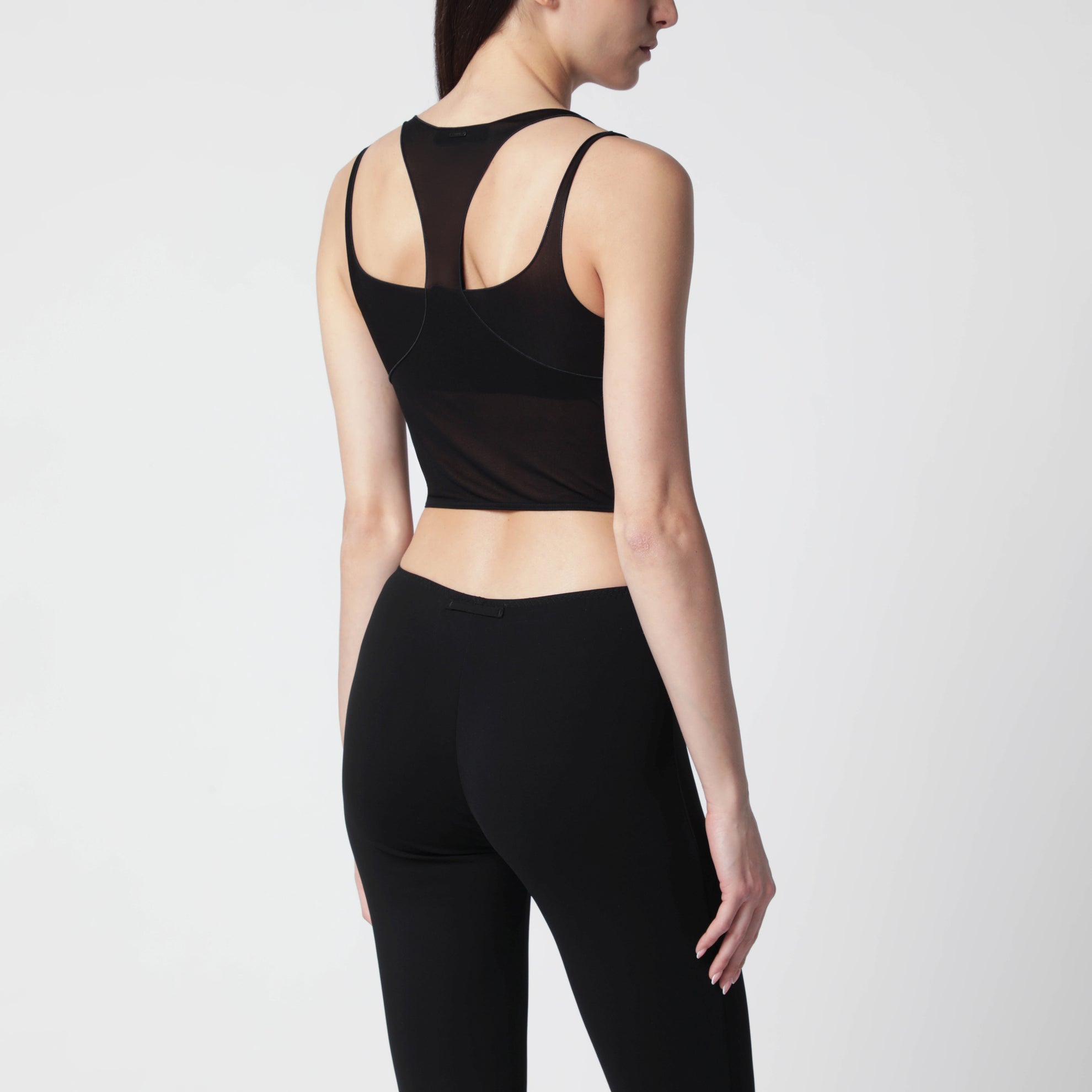 Bralette-Set aus schwarzem leichtem Crêpe-Jersey