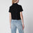 Polo cropped nera in piquet di cotone