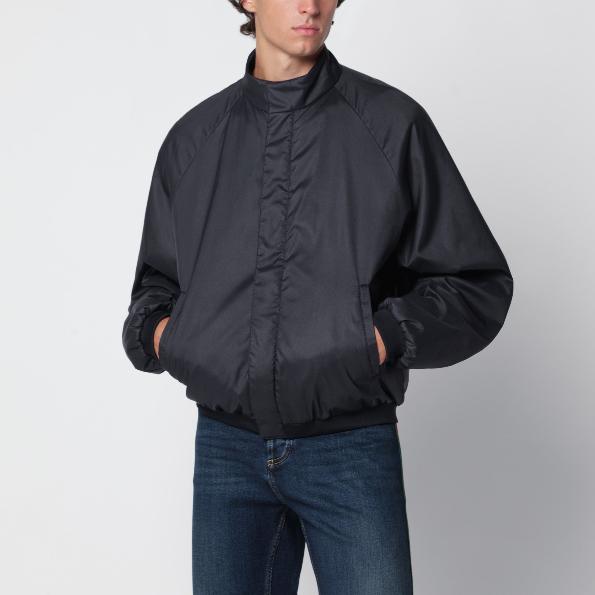 Black lightweight nylon jacket
