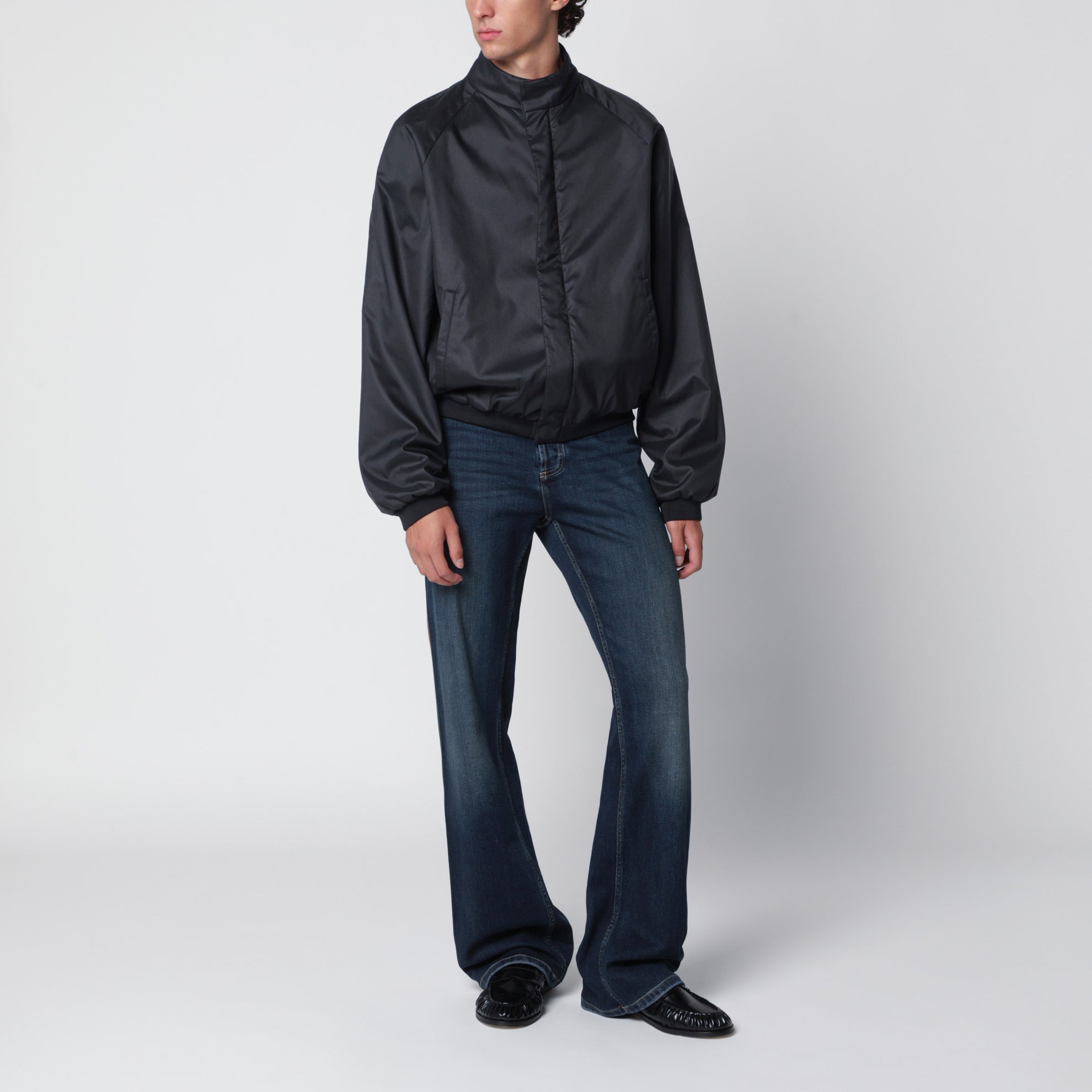 Black lightweight nylon jacket
