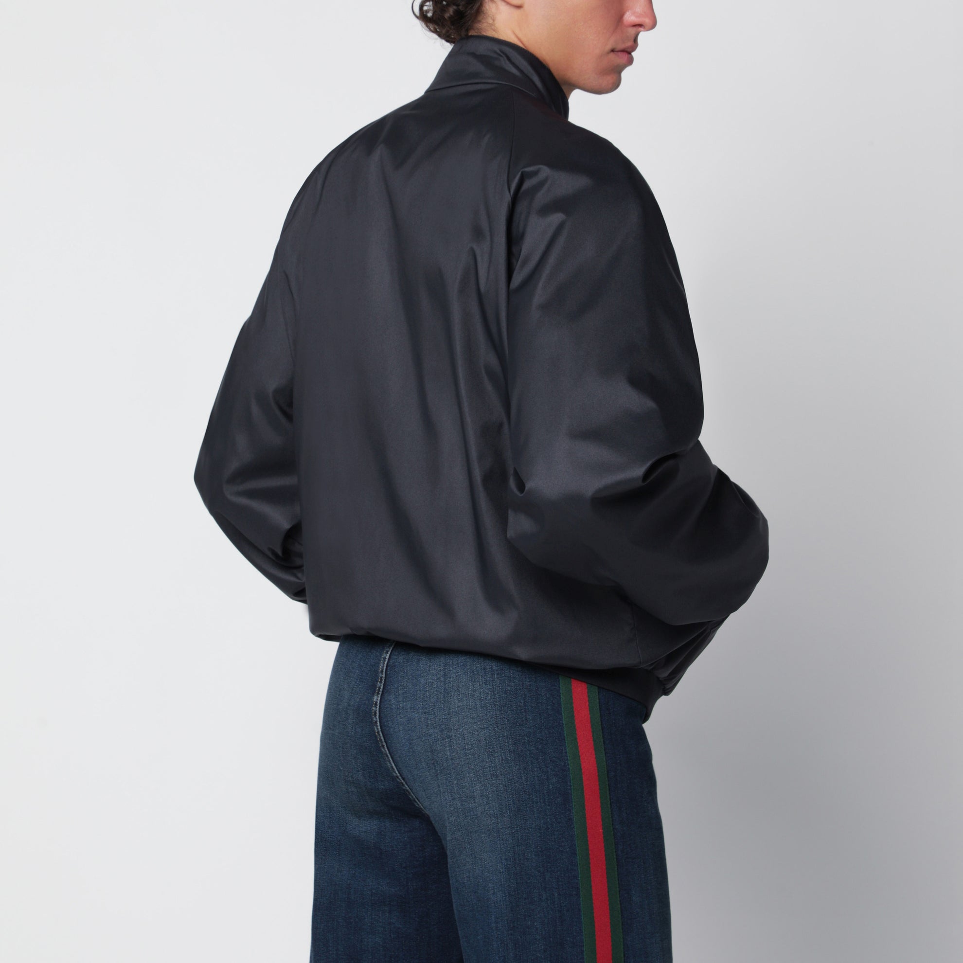 Black lightweight nylon jacket