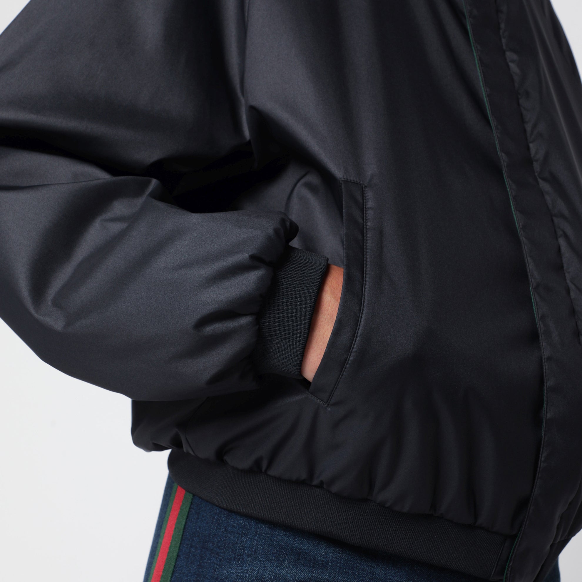 Black lightweight nylon jacket