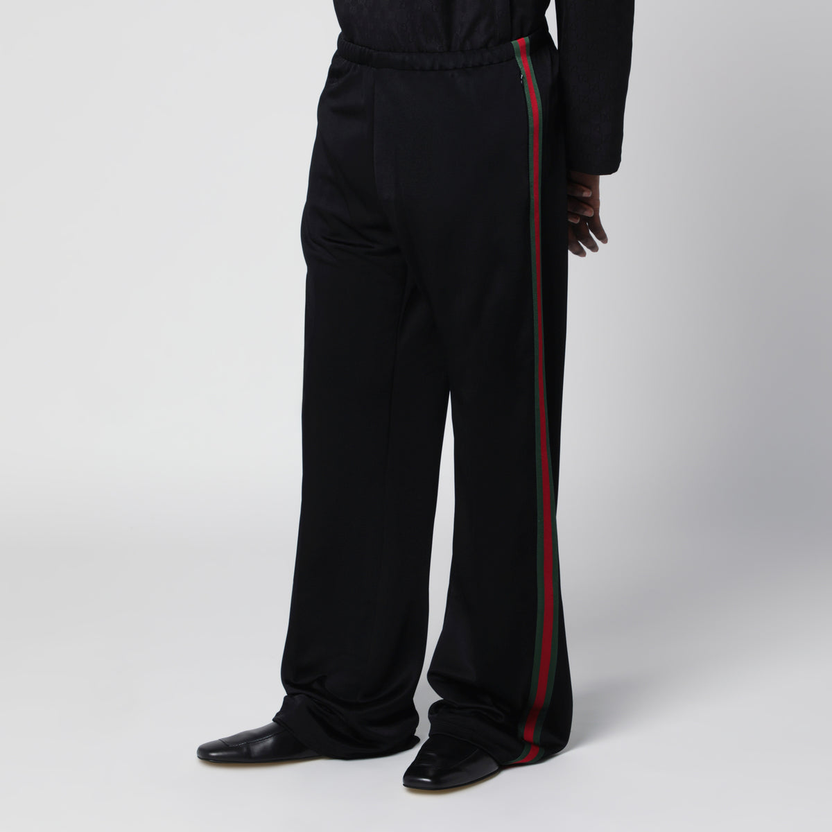 Pantaloni sportivi neri in jersey di viscosa