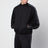 Giacca nera con zip in jersey di misto cotone