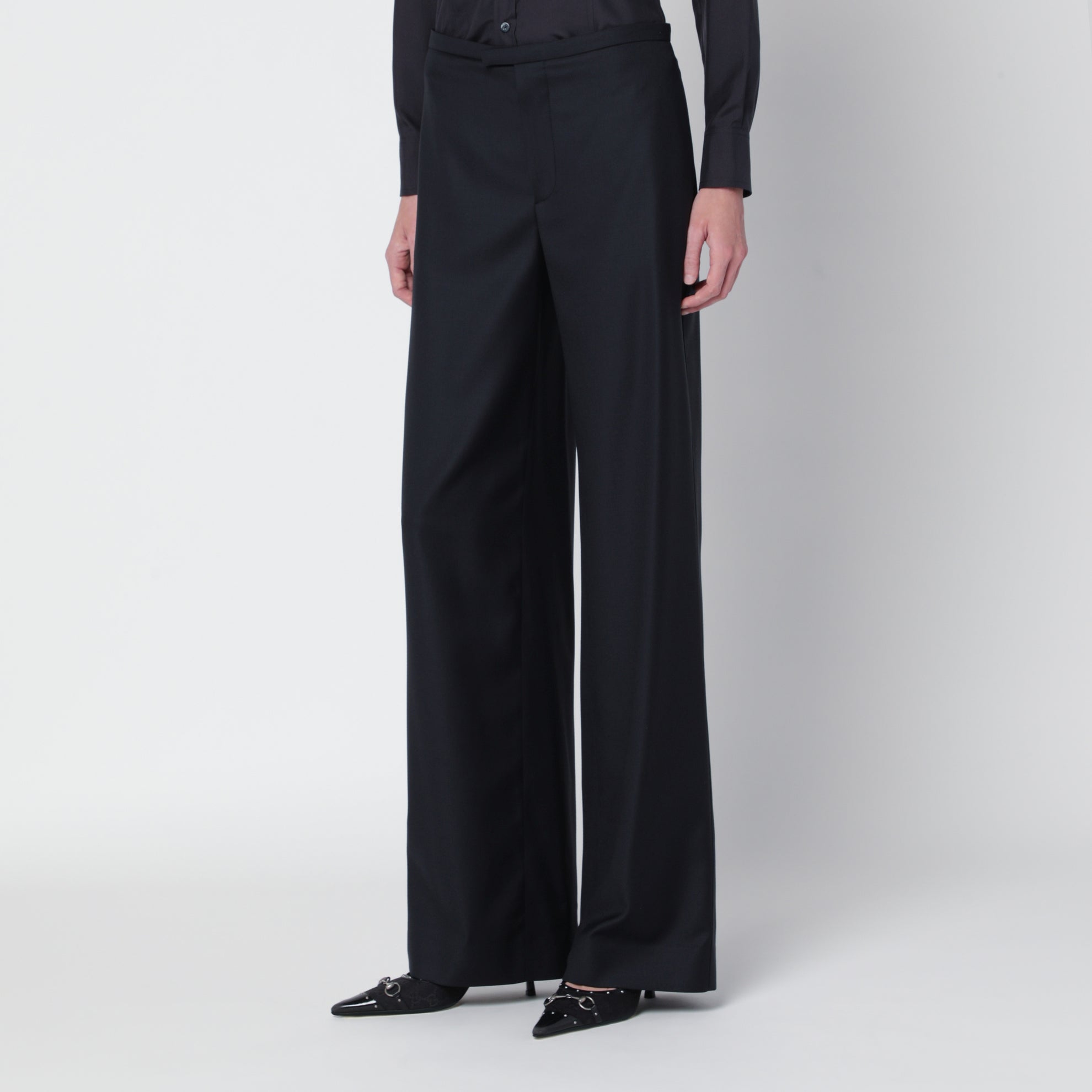 Blue lightweight wool trousers
