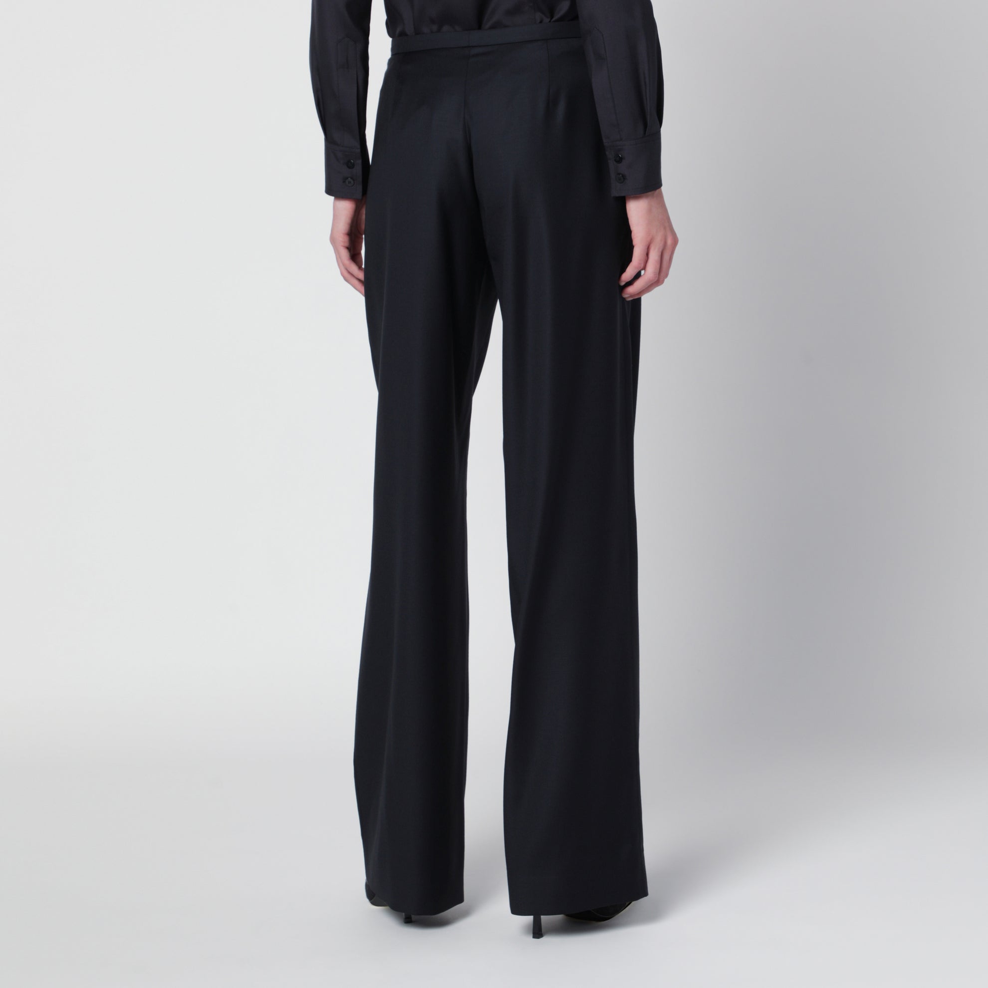 Blue lightweight wool trousers