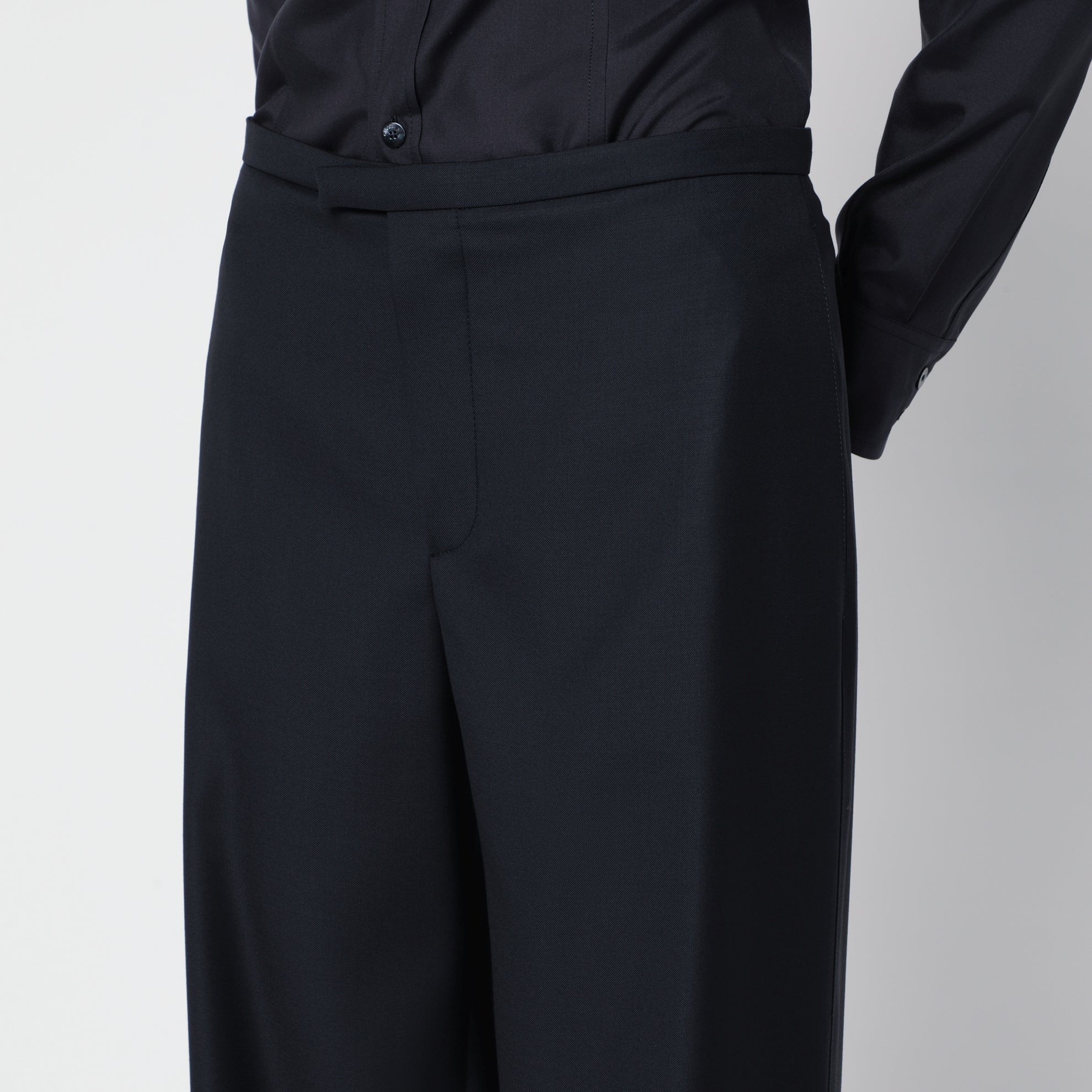Blue lightweight wool trousers