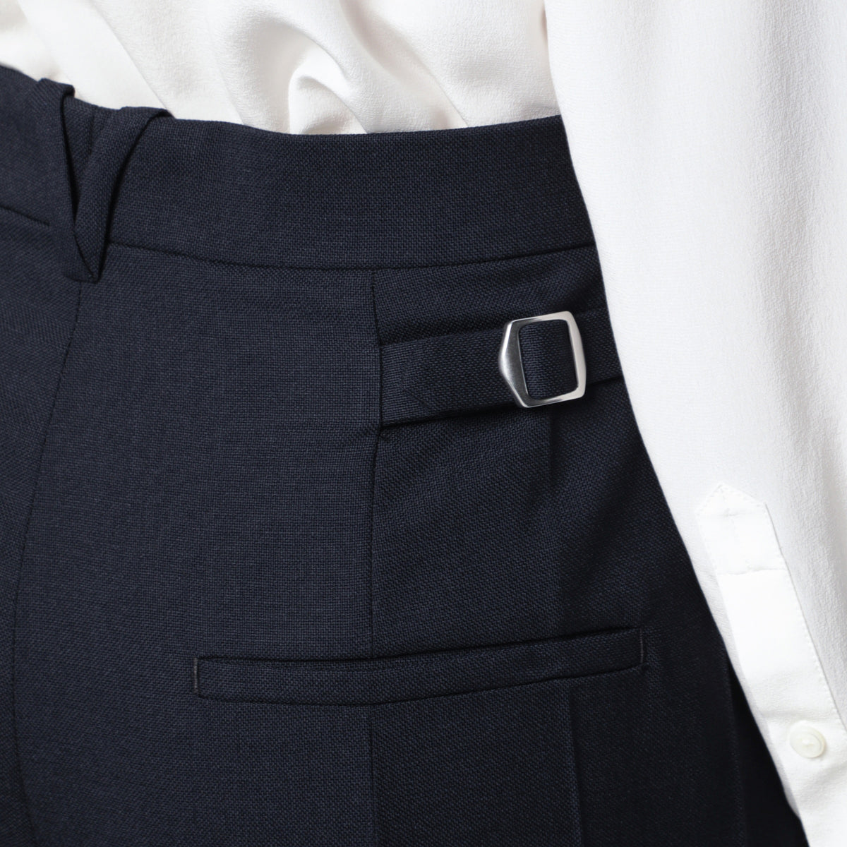 Midnight blue Shetland wool trousers